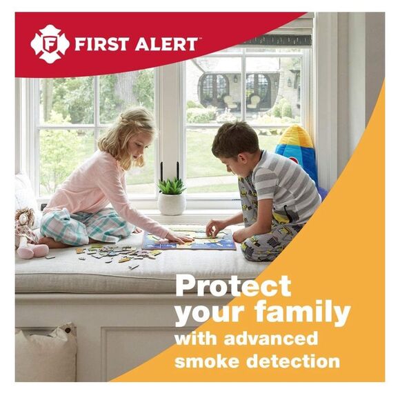 Smoke Detector White First Alert PR710 White Smoke Alarm With 10 Yr Life OC1 - Picture 2 of 4